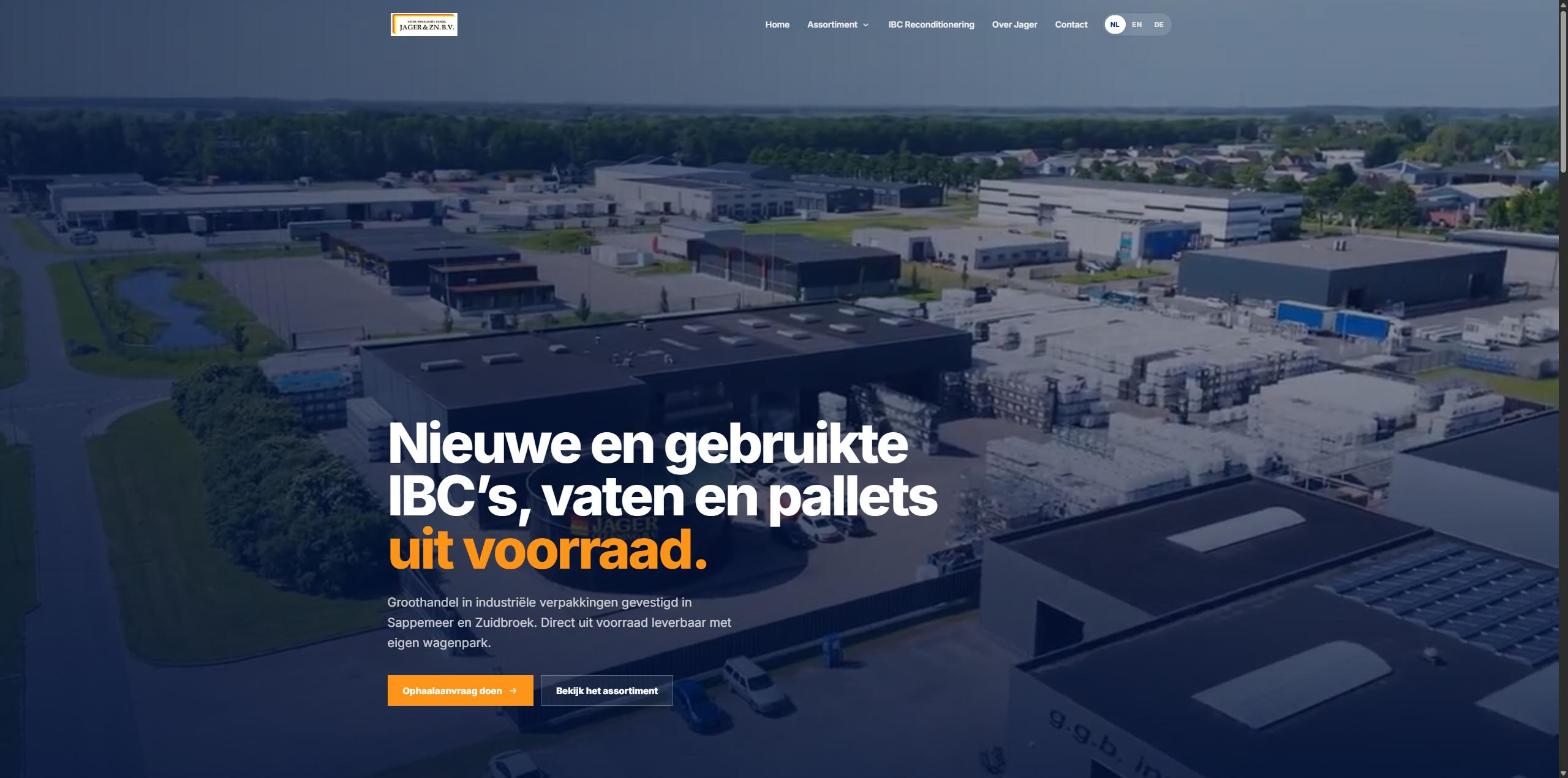 Website van Jager & Zn. gebouwd door Gorilla Digital
